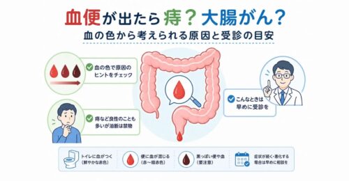 血便が出たら痔?大腸がん?血の色から考えられる原因と受診の目安